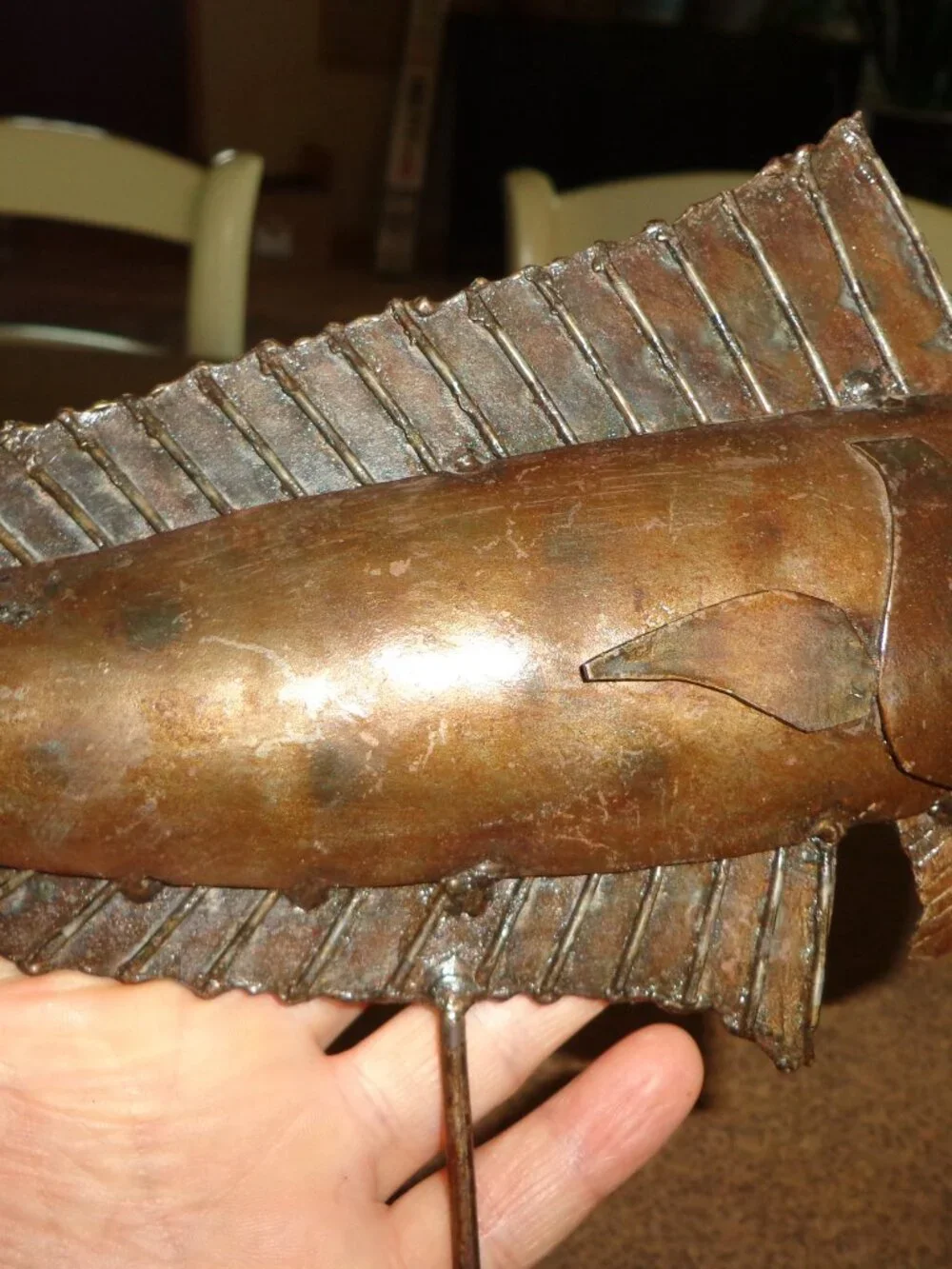 Sea Fish Steel Welded Steel Base Mount Beautifully Done! Marine Bronze Tone
